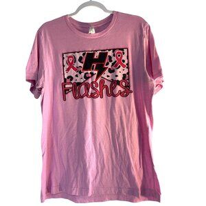 Bella Canvas Womens Graphic Tee Short Sleeve Pink Multi Size L